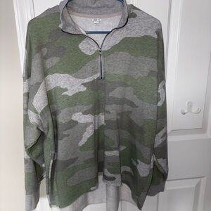 Aerie Camo Zip-Up Sweater